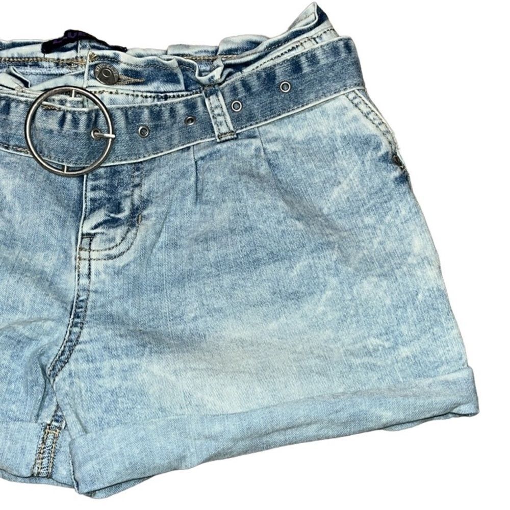 Blue Spice Paper Bag Rolled Hem Jean Shorts - Picture 2 of 9